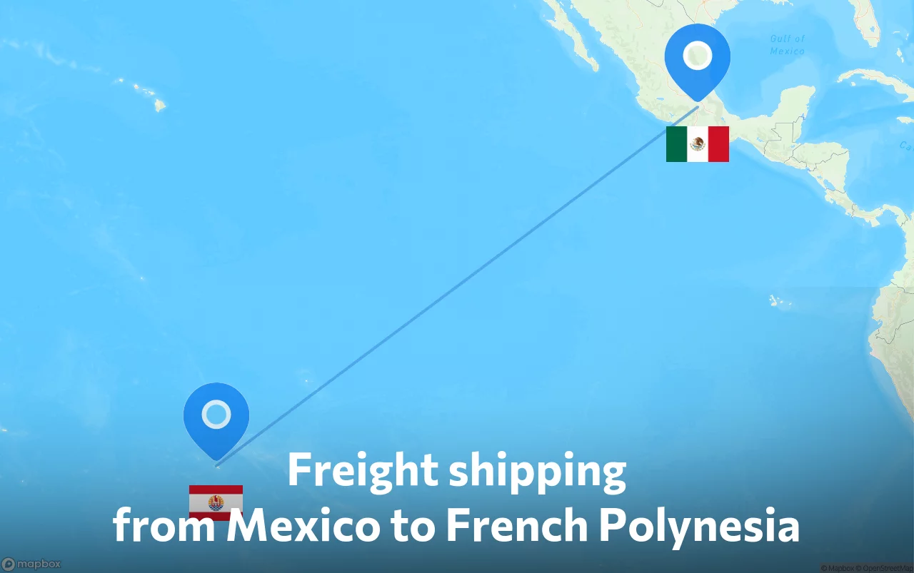 Shipping route from Mexico to French Polynesia