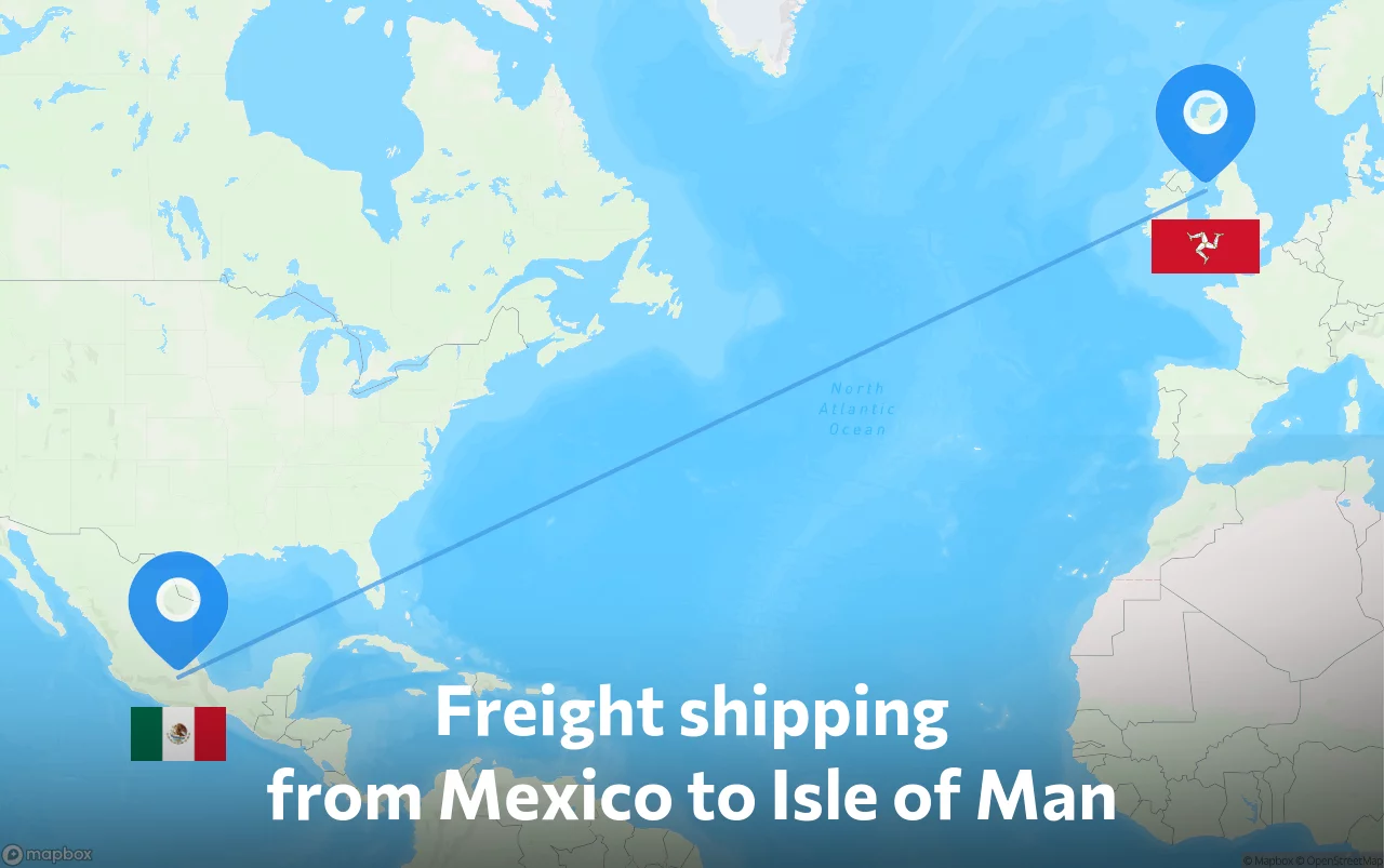 Shipping route from Mexico to Isle of Man