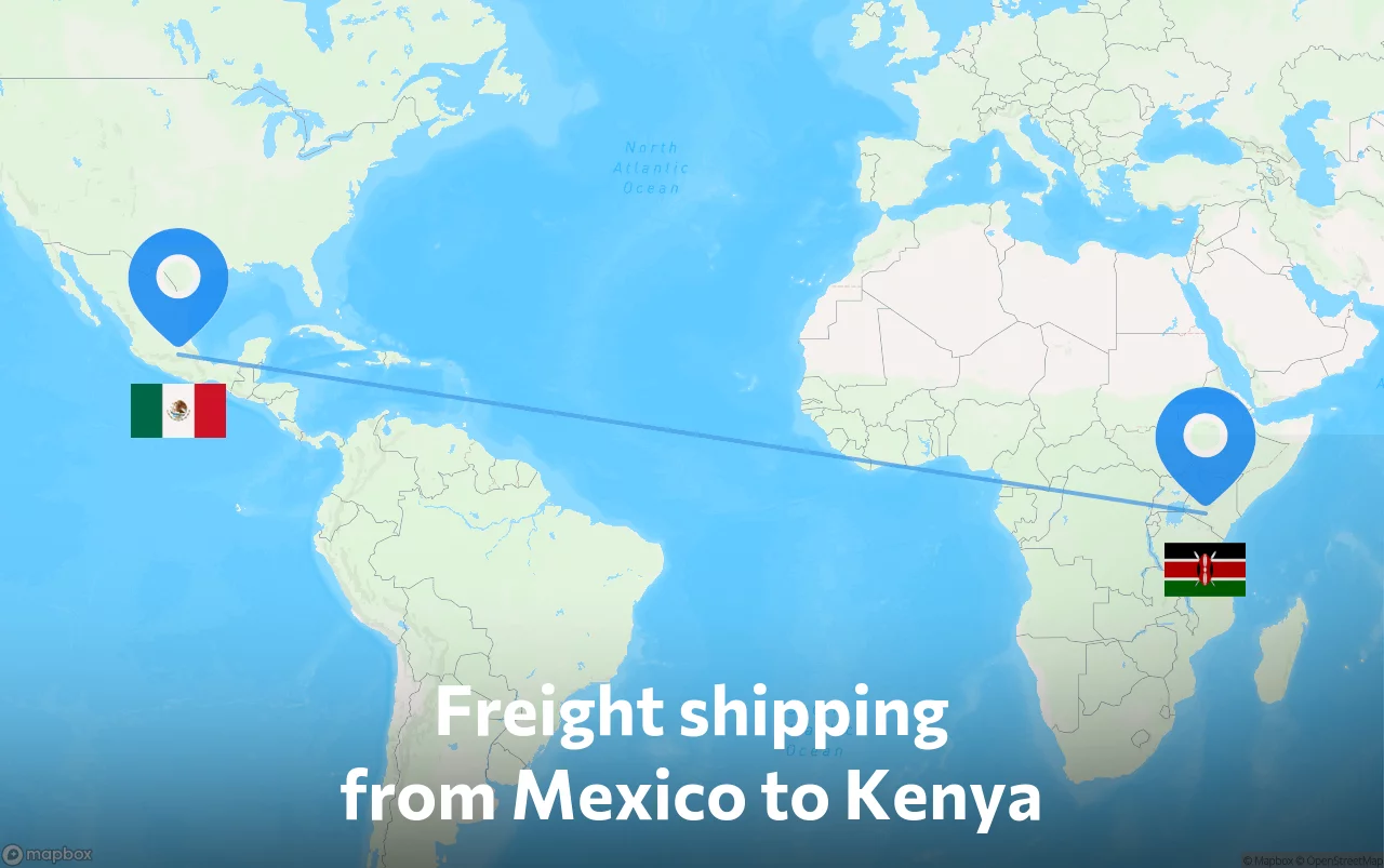 Shipping route from Mexico to Kenya