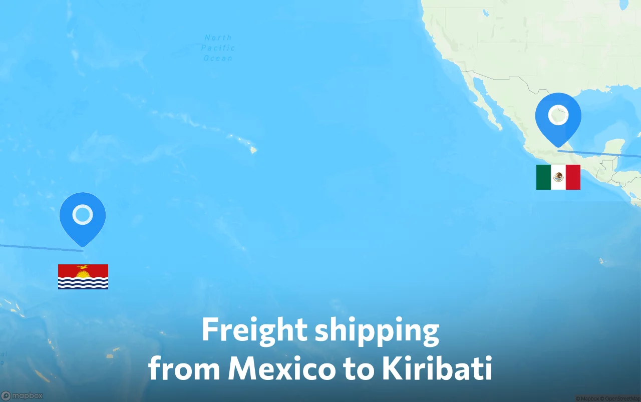 Shipping route from Mexico to Kiribati