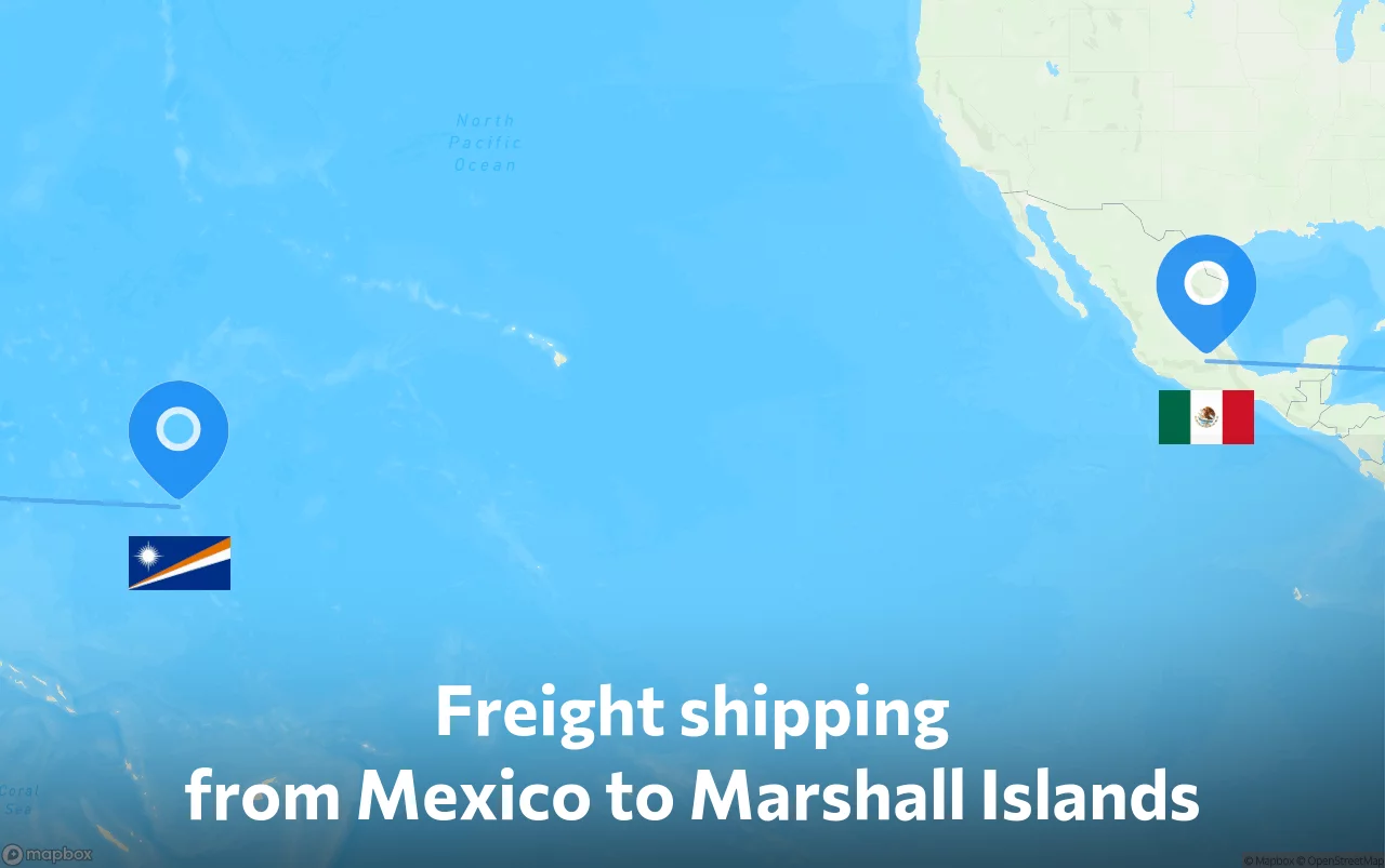 Shipping route from Mexico to Marshall Islands