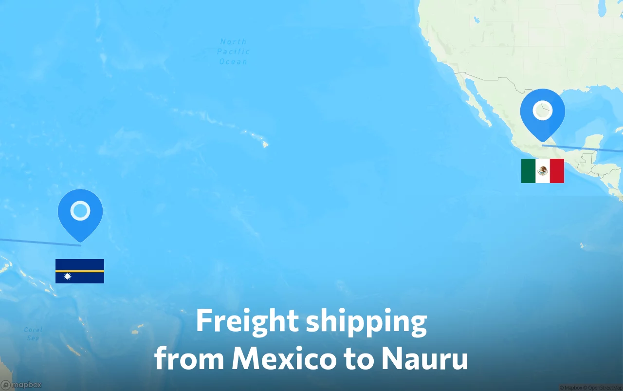 Shipping route from Mexico to Nauru