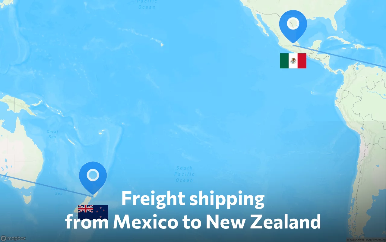 Shipping route from Mexico to New Zealand