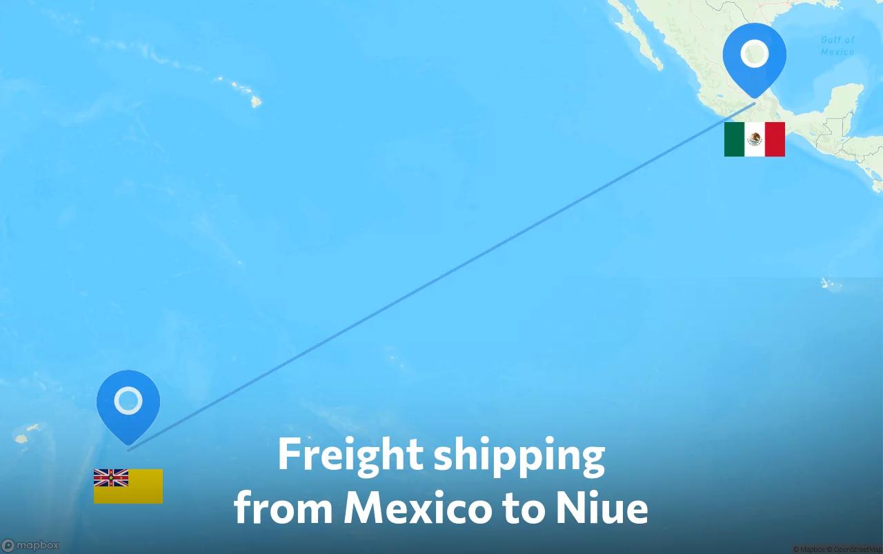 Shipping route from Mexico to Niue