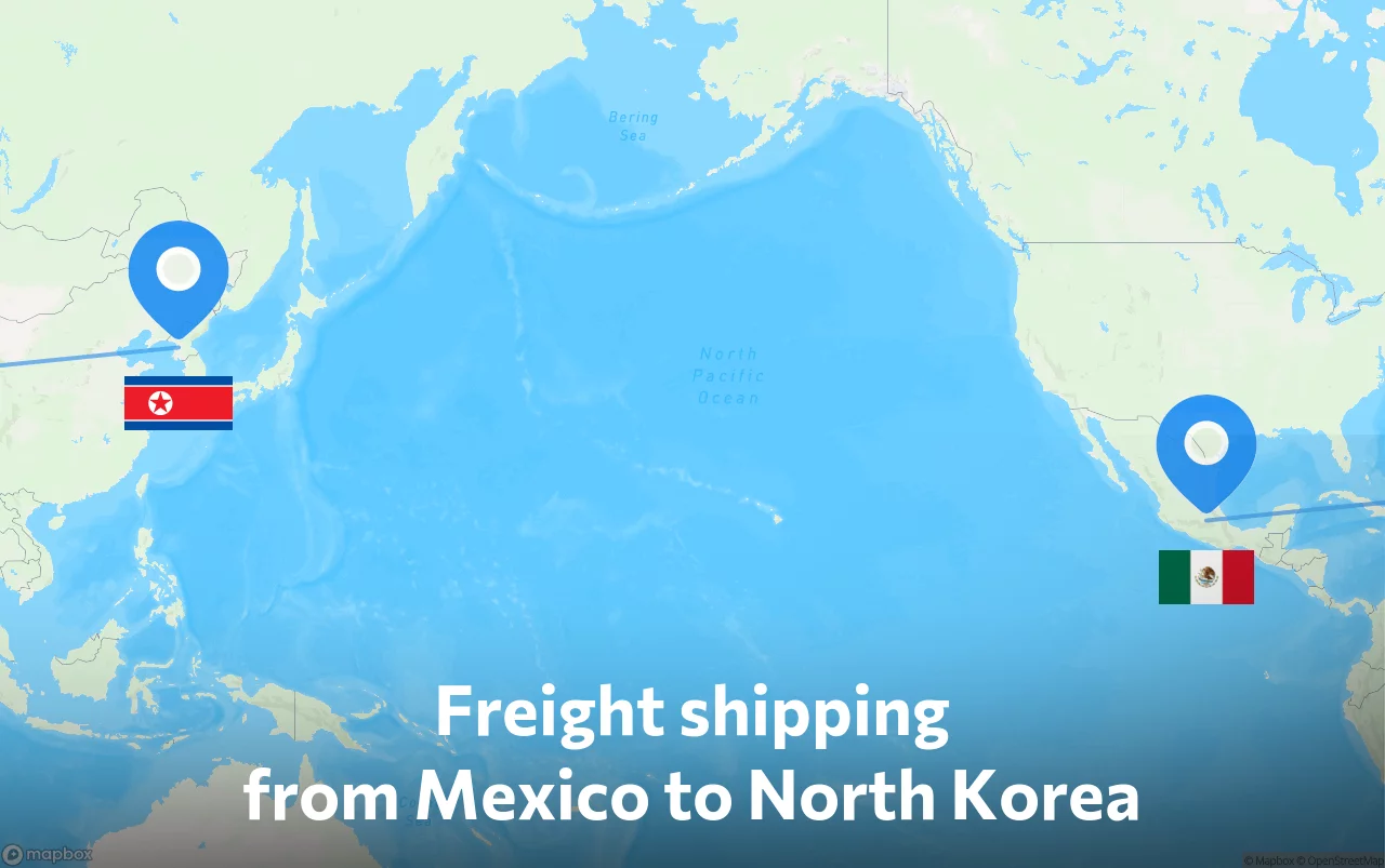 Shipping route from Mexico to North Korea