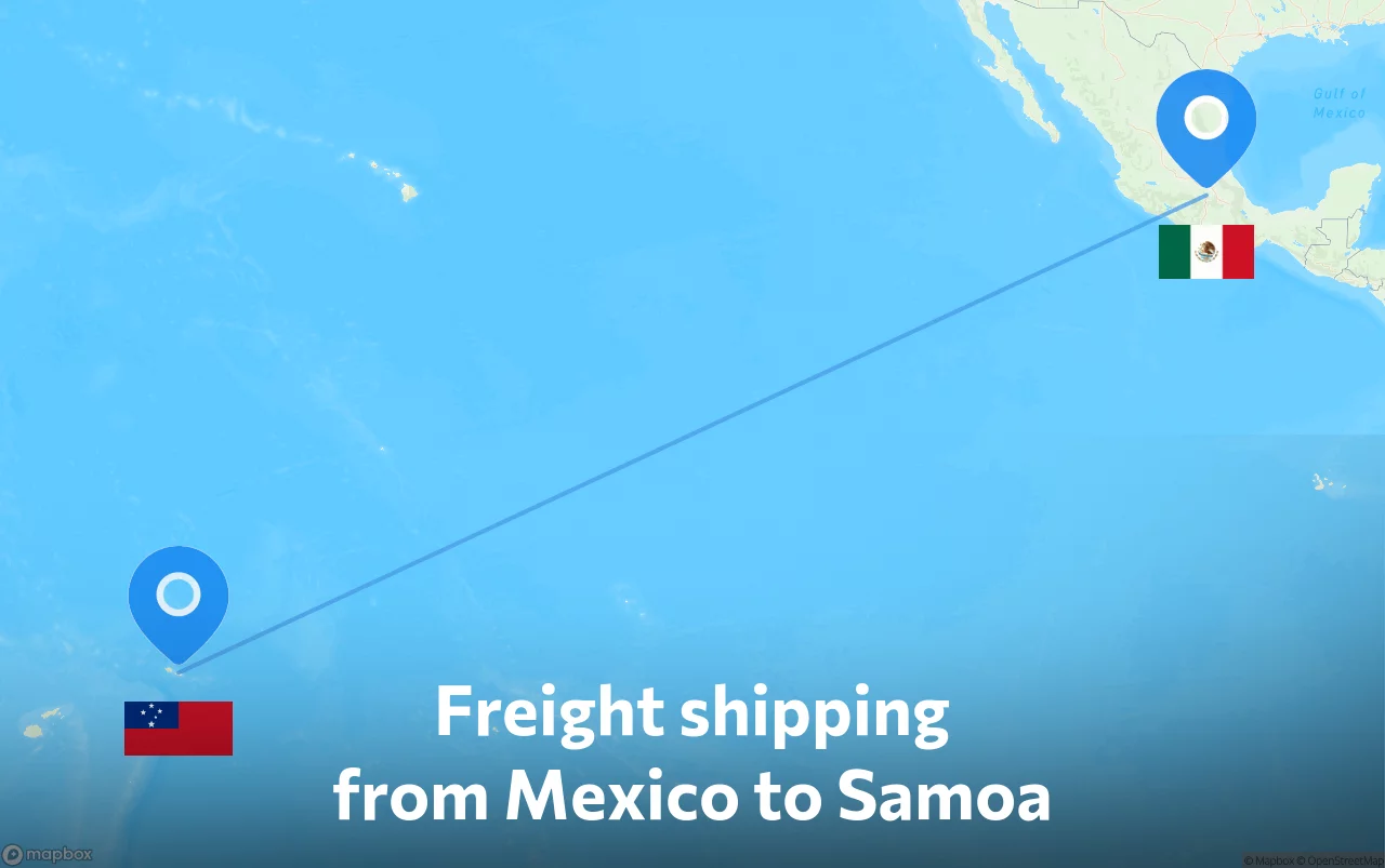 Shipping route from Mexico to Samoa