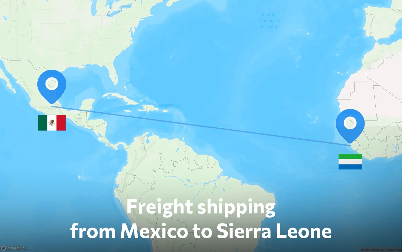 Shipping route from Mexico to Sierra Leone