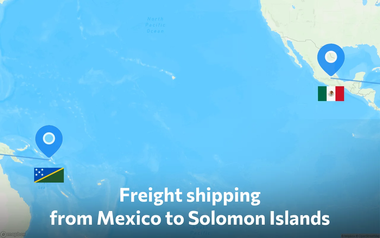 Shipping route from Mexico to Solomon Islands