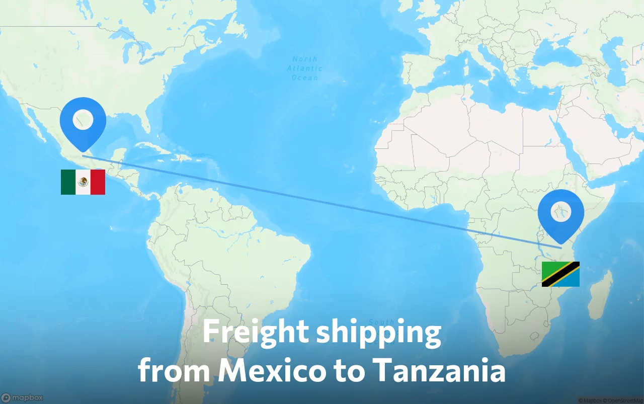 Shipping route from Mexico to Tanzania