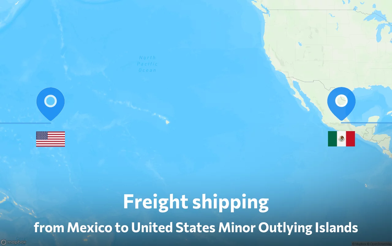 Shipping route from Mexico to United States Minor Outlying Islands