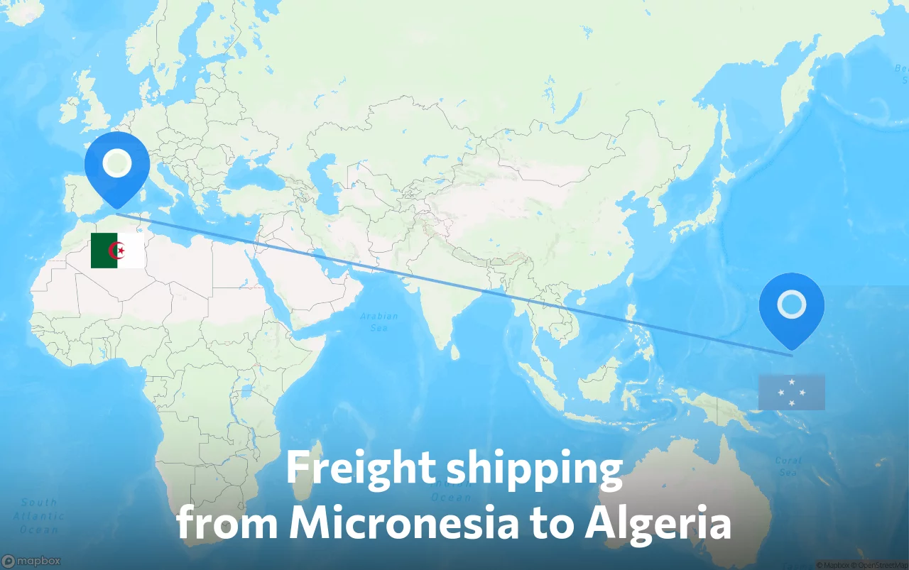 Shipping route from Micronesia to Algeria