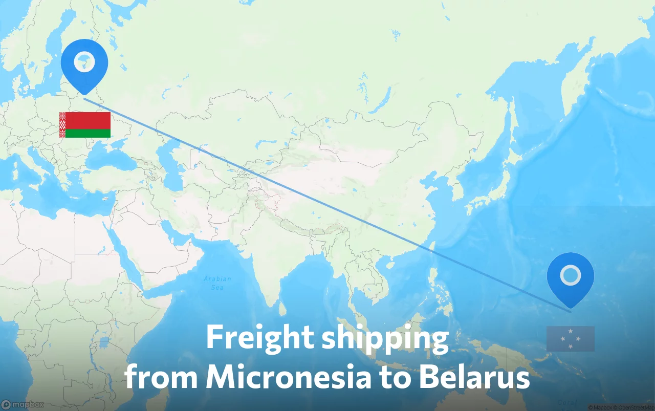 Shipping route from Micronesia to Belarus