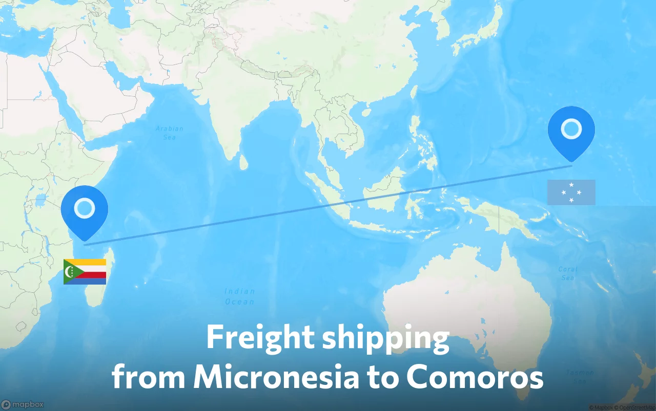 Shipping route from Micronesia to Comoros
