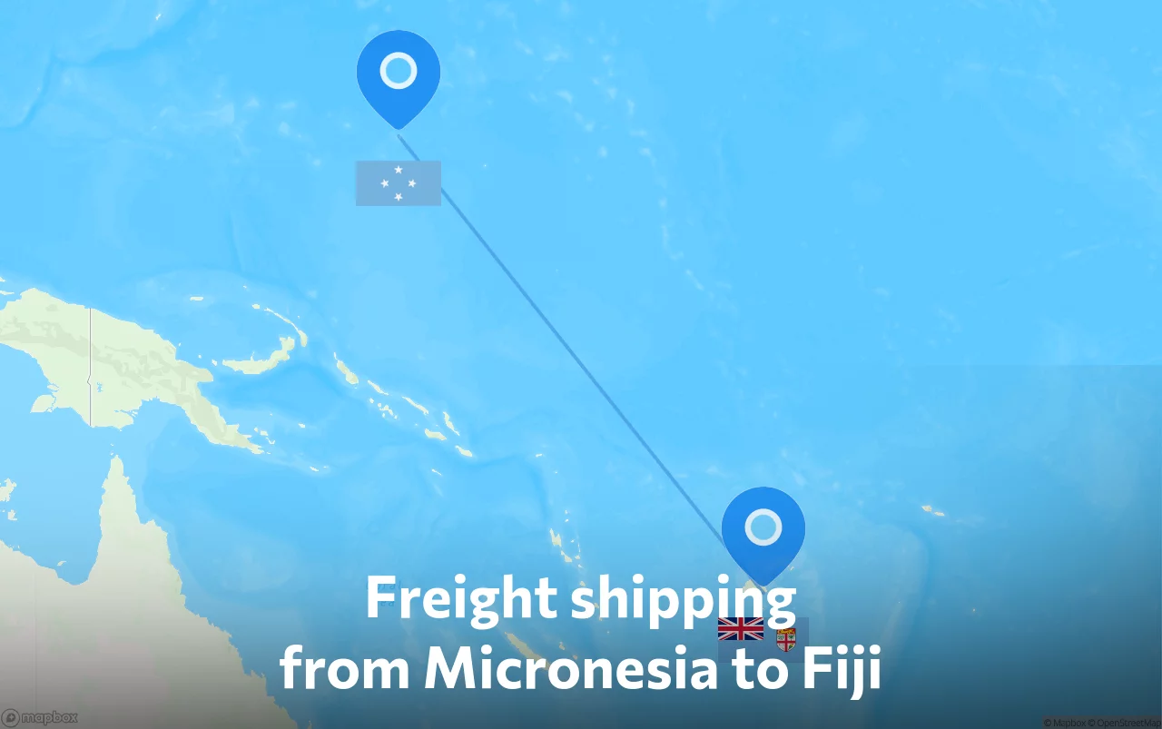 Shipping route from Micronesia to Fiji