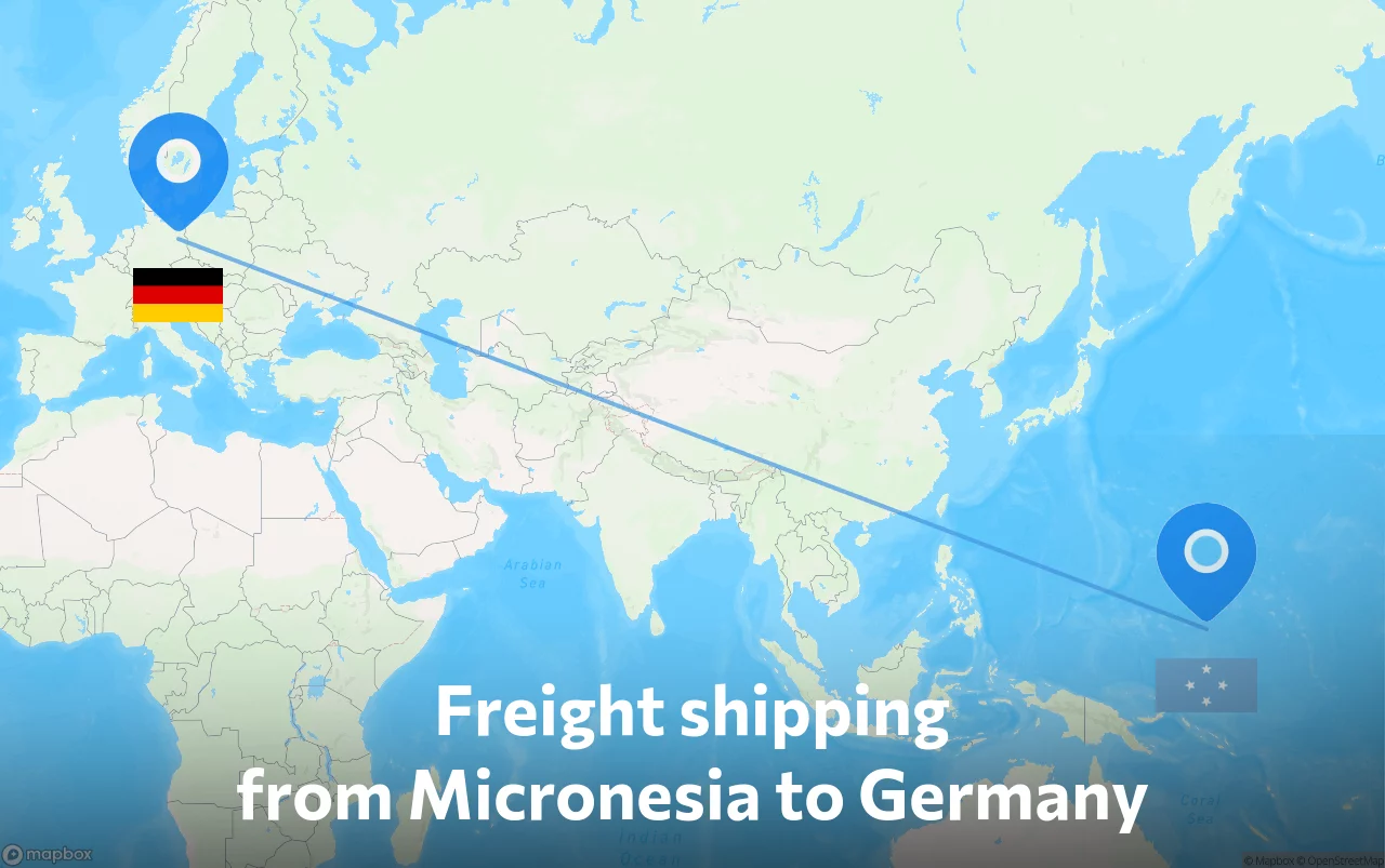 Shipping route from Micronesia to Germany