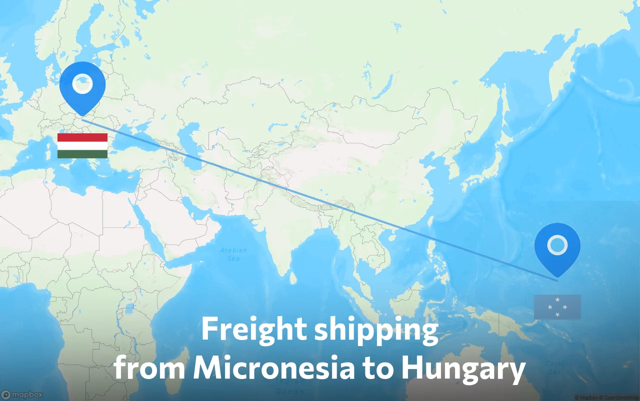 Shipping route from Micronesia to Hungary