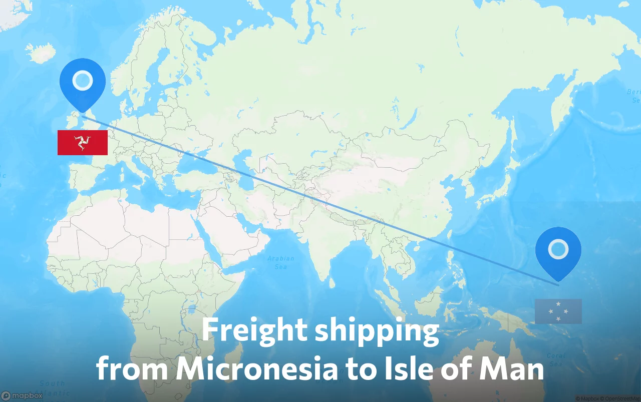 Shipping route from Micronesia to Isle of Man