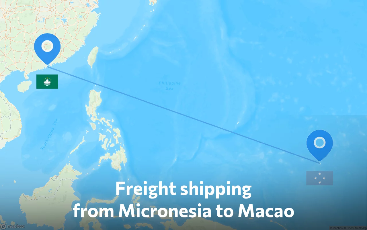 Shipping route from Micronesia to Macao