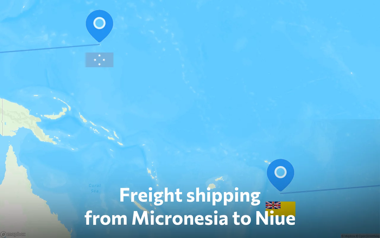 Shipping route from Micronesia to Niue