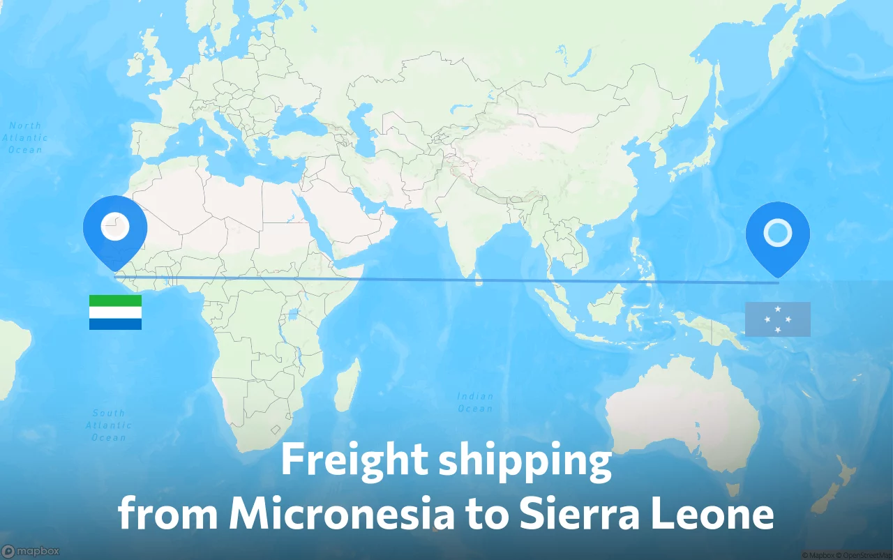 Shipping route from Micronesia to Sierra Leone