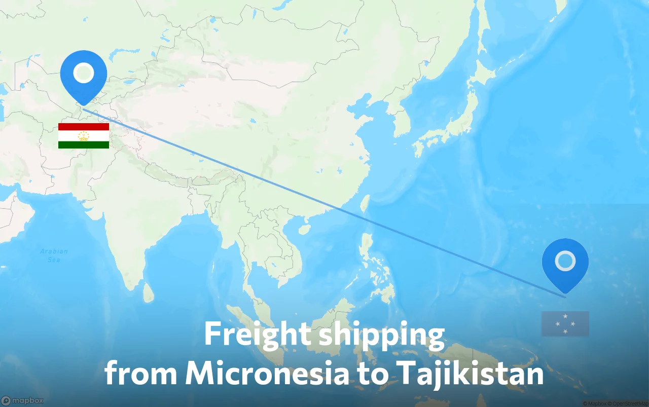 Shipping route from Micronesia to Tajikistan