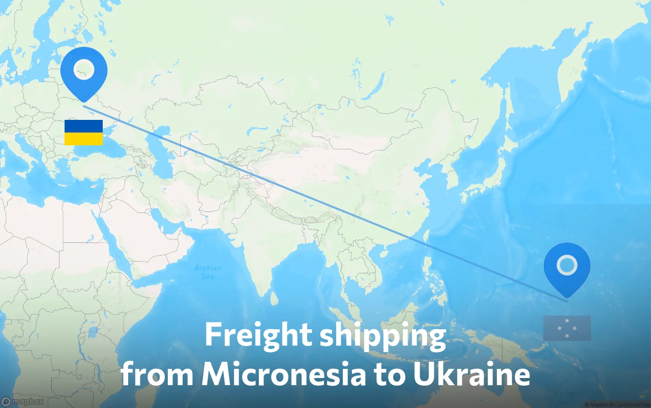Shipping route from Micronesia to Ukraine