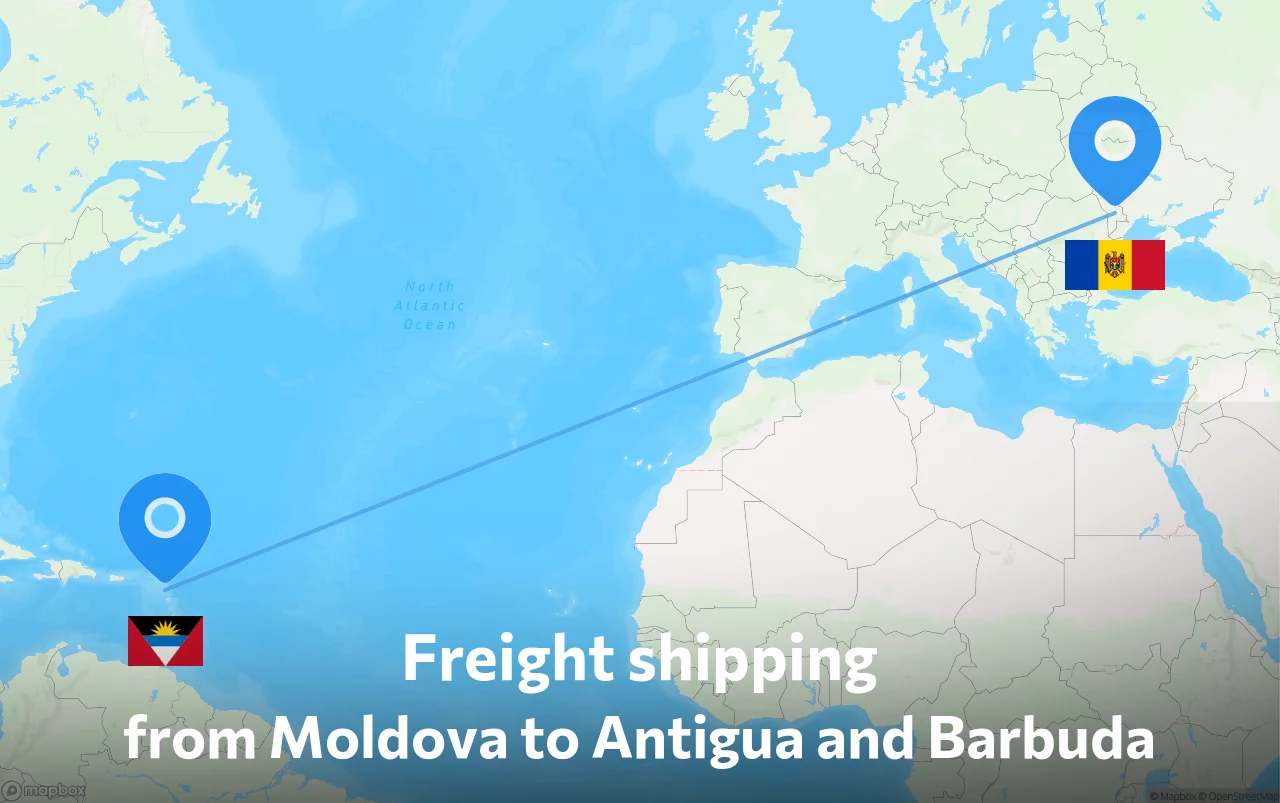 Shipping route from Moldova to Antigua and Barbuda