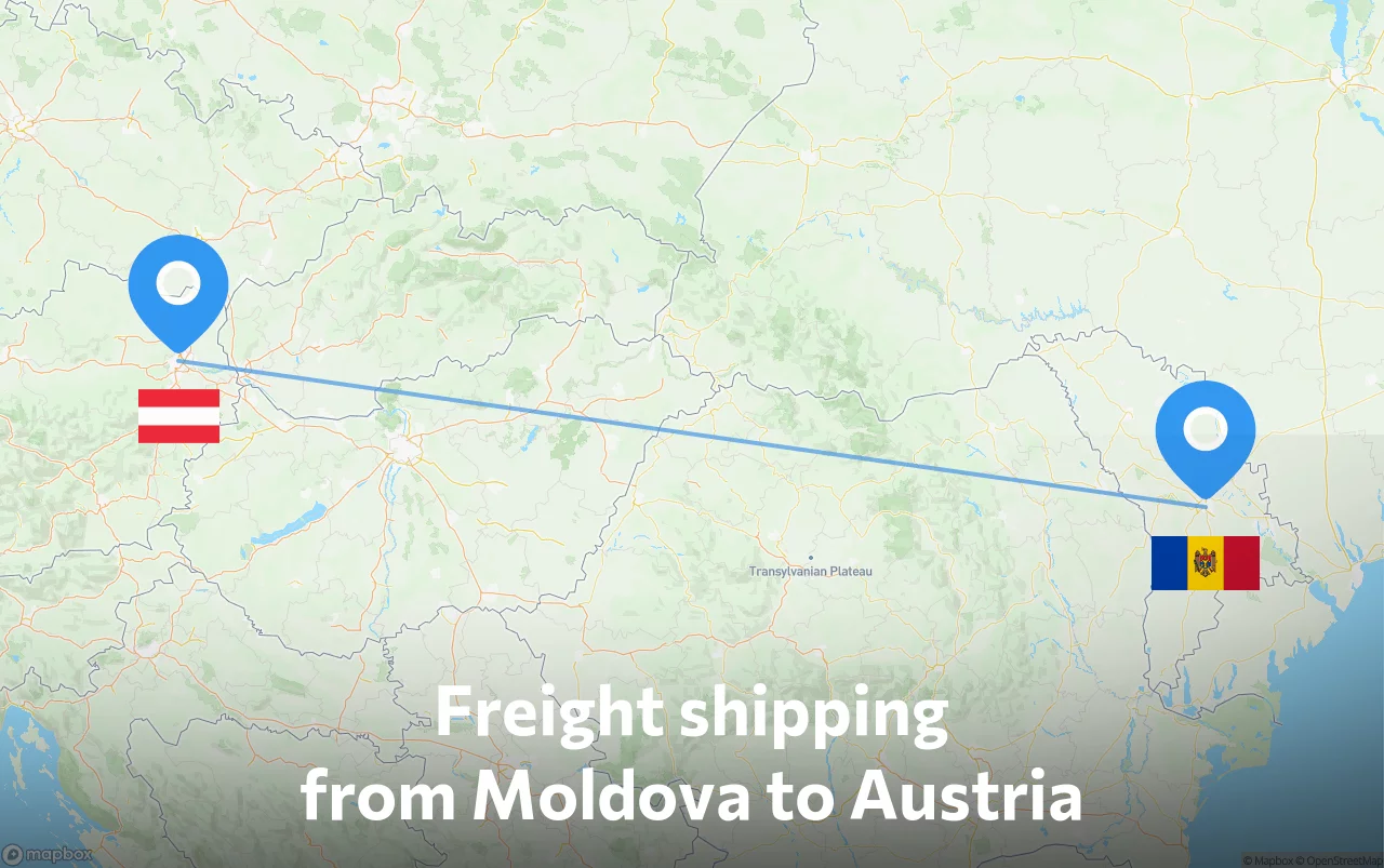 Shipping route from Moldova to Austria