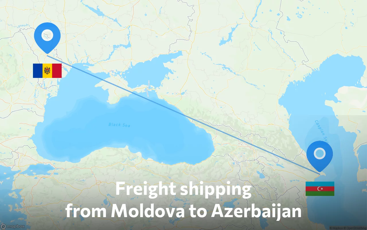 Shipping route from Moldova to Azerbaijan
