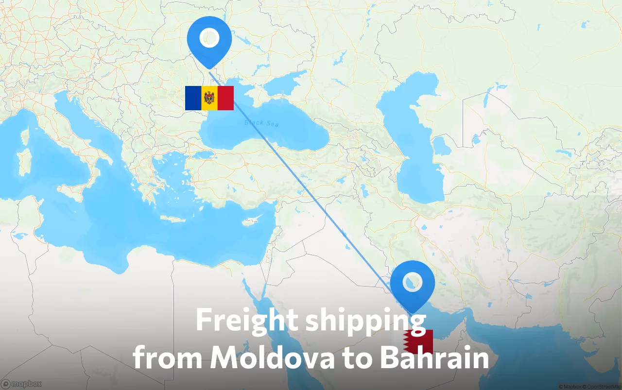 Shipping route from Moldova to Bahrain
