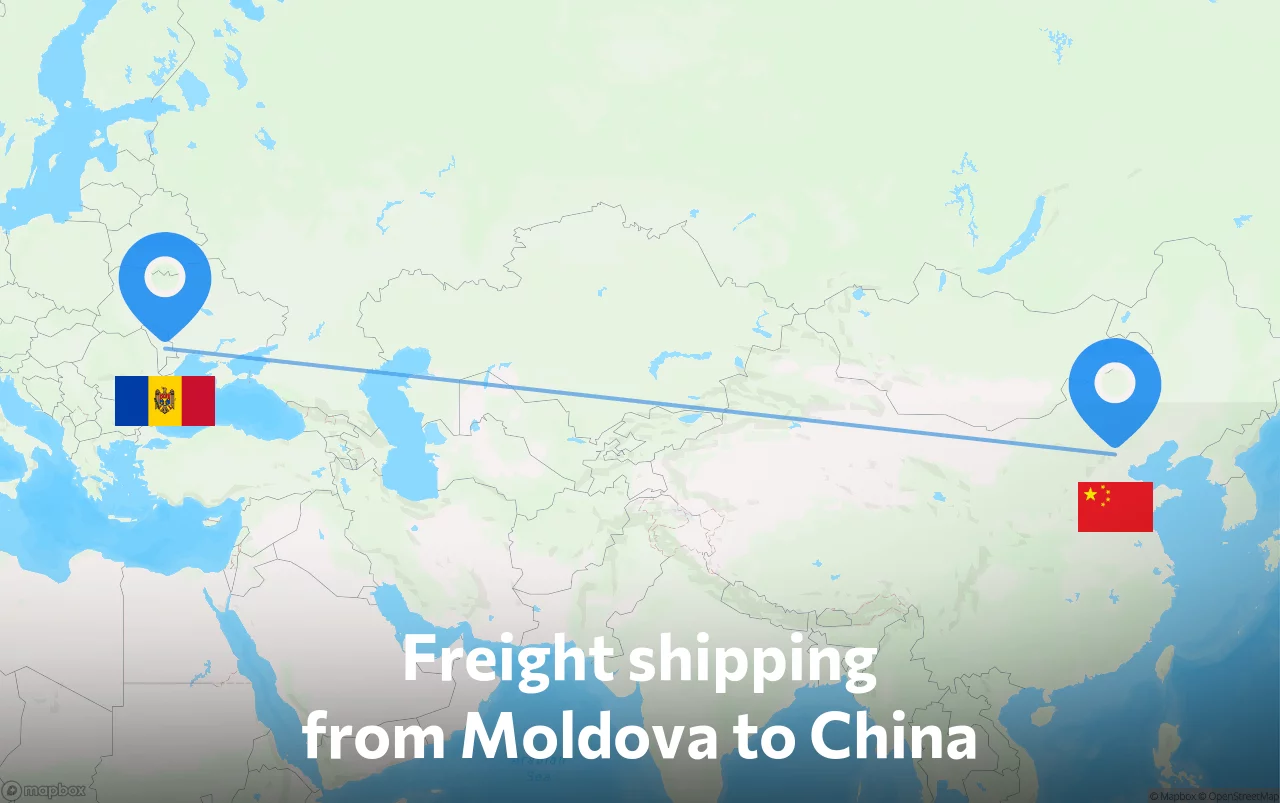 Shipping route from Moldova to China
