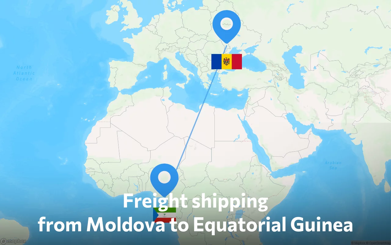 Shipping route from Moldova to Equatorial Guinea