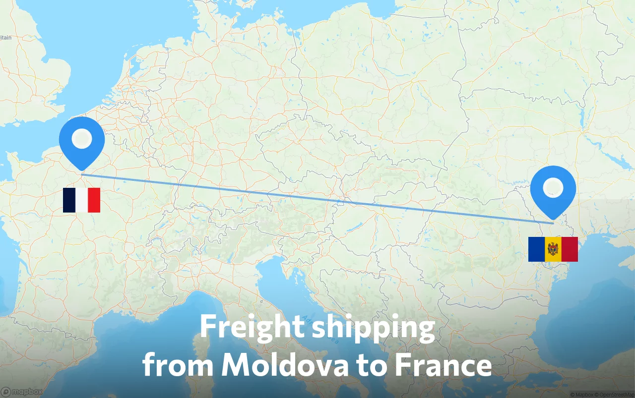 Shipping route from Moldova to France