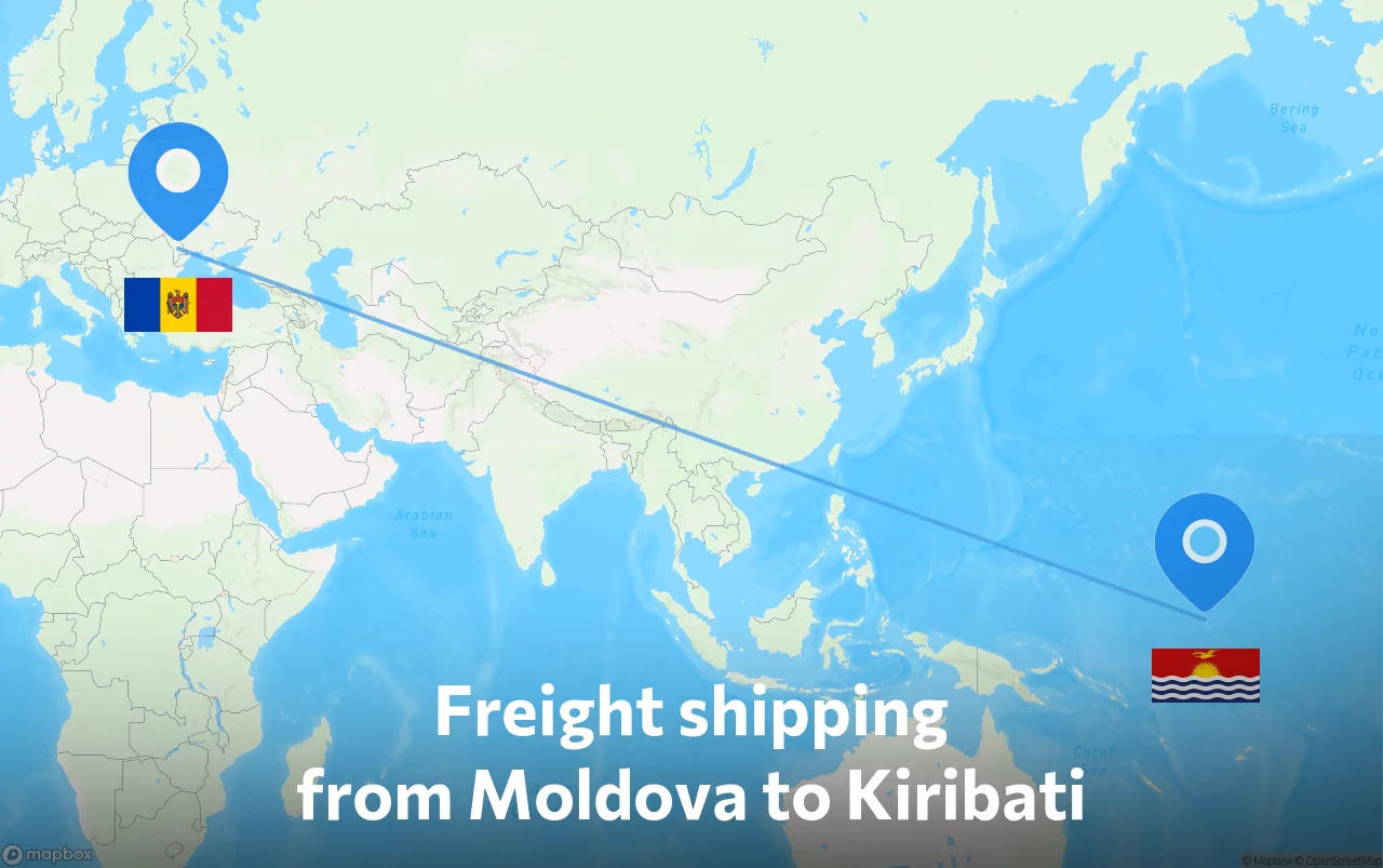 Shipping route from Moldova to Kiribati