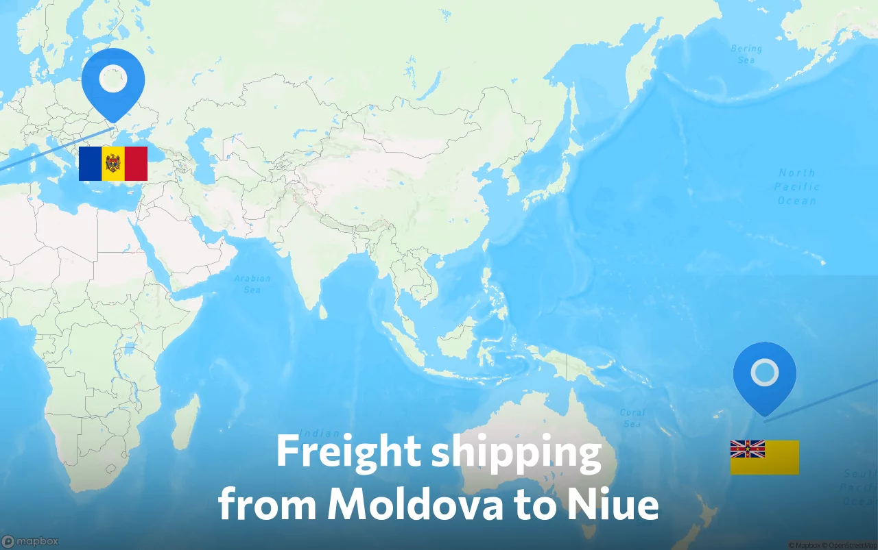 Shipping route from Moldova to Niue