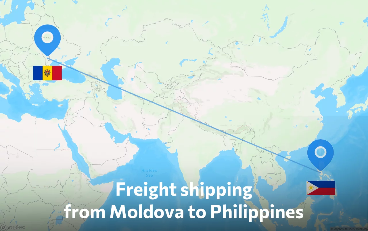 Shipping route from Moldova to Philippines