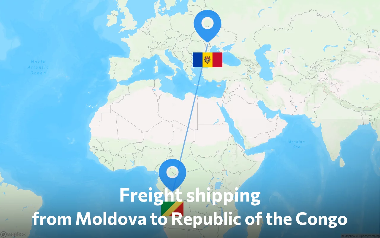 Shipping route from Moldova to Republic of the Congo