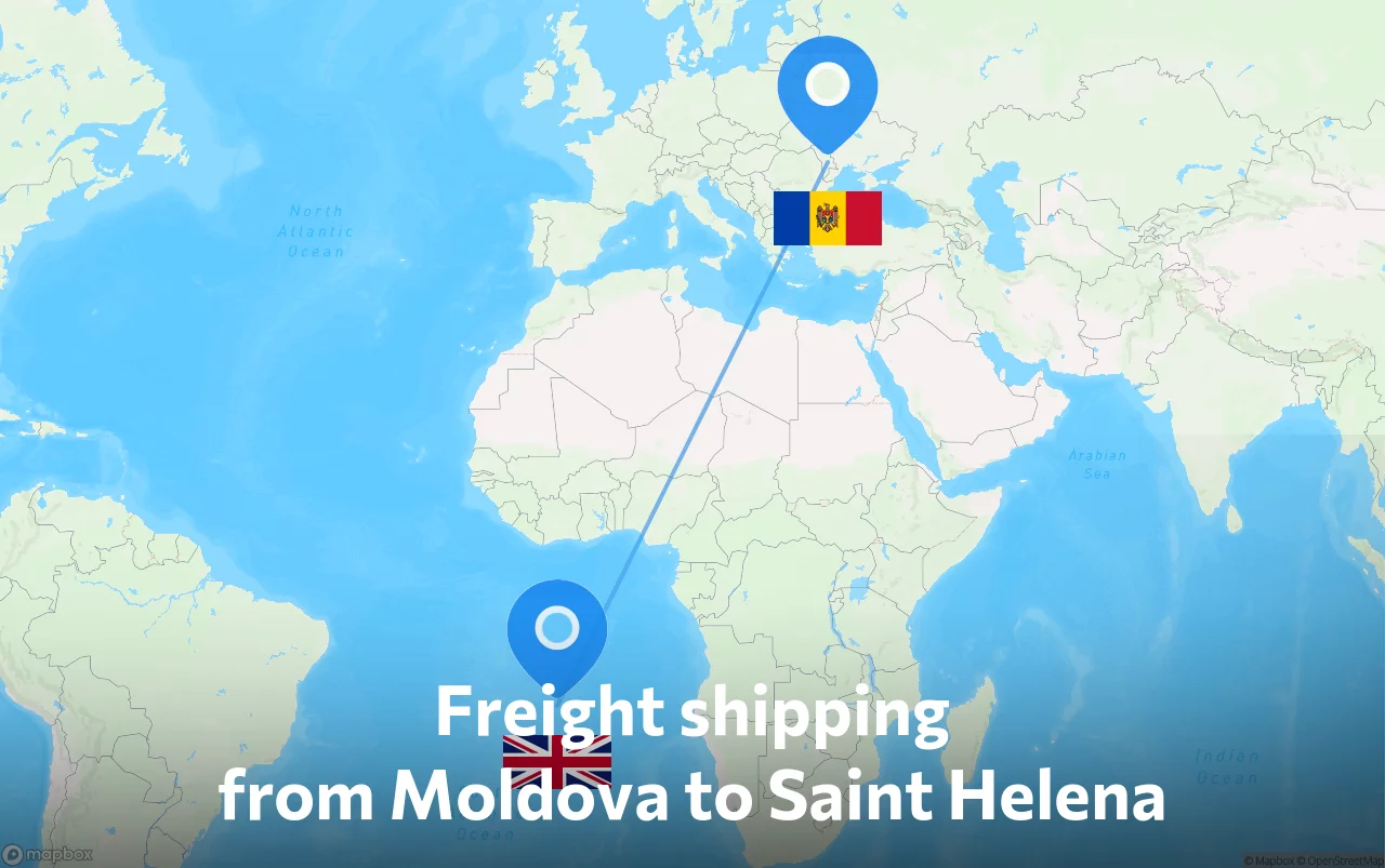 Shipping route from Moldova to Saint Helena