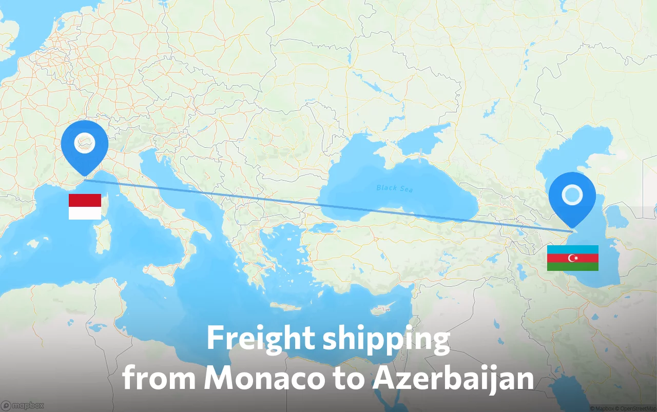 Shipping route from Monaco to Azerbaijan