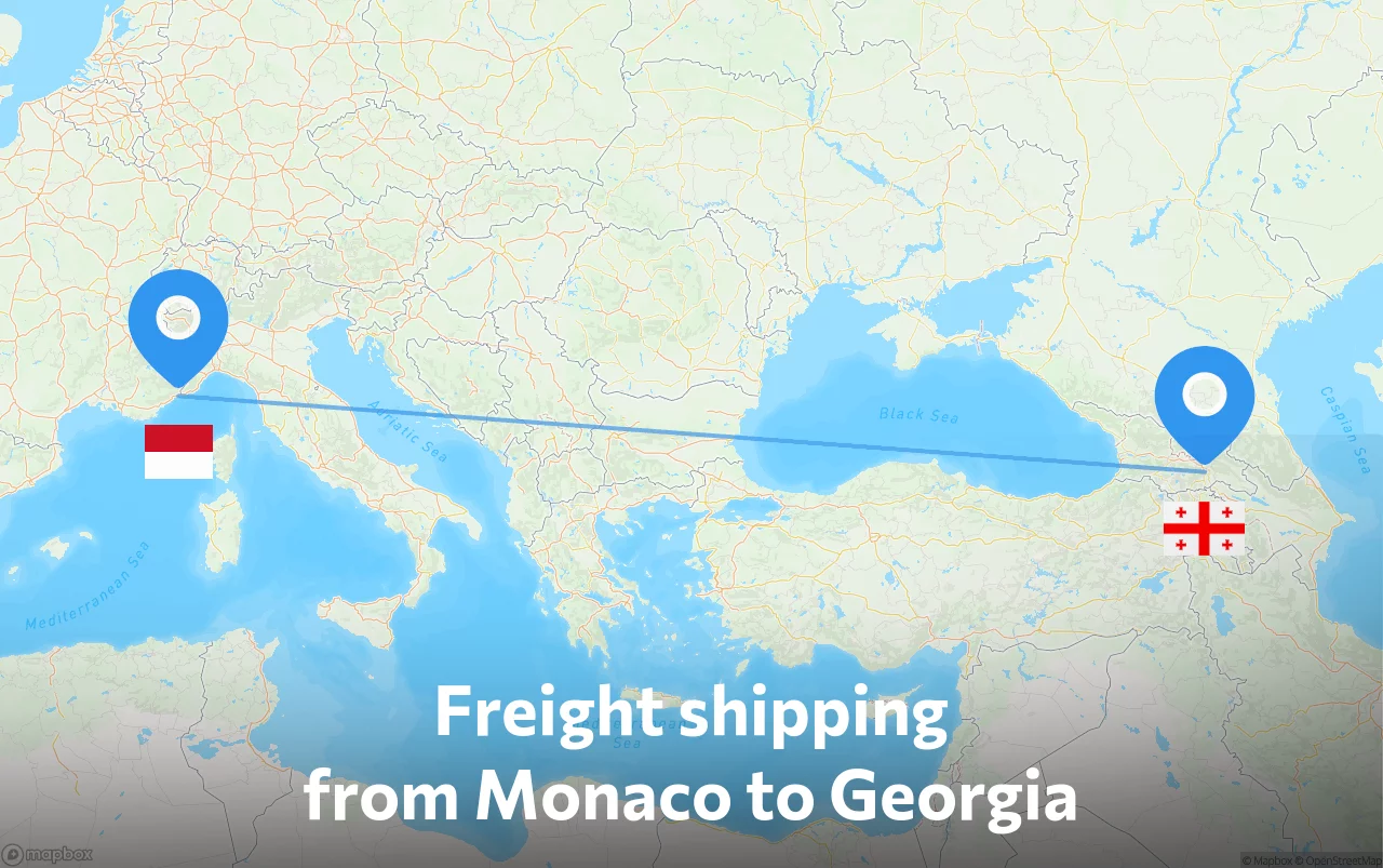 Shipping route from Monaco to Georgia