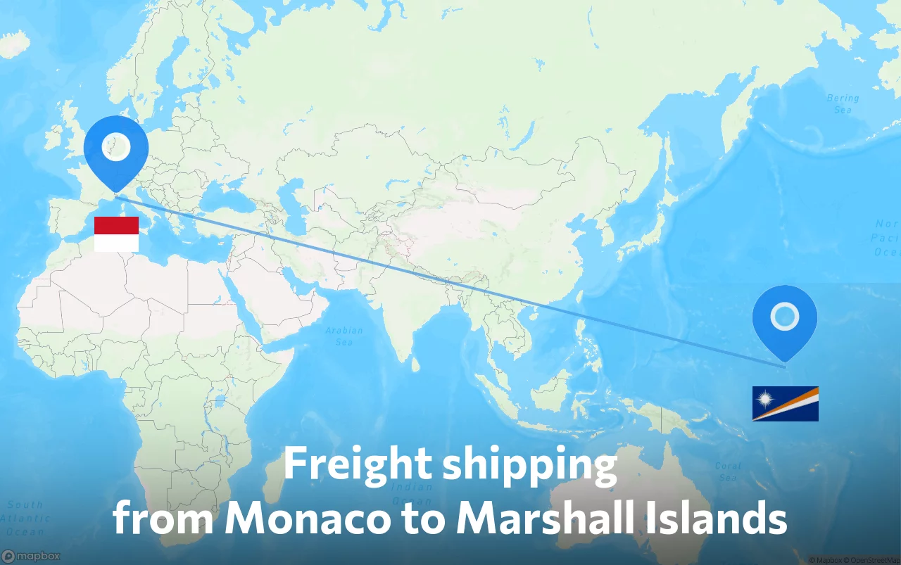Shipping route from Monaco to Marshall Islands