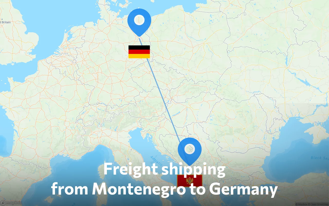 Shipping route from Montenegro to Germany