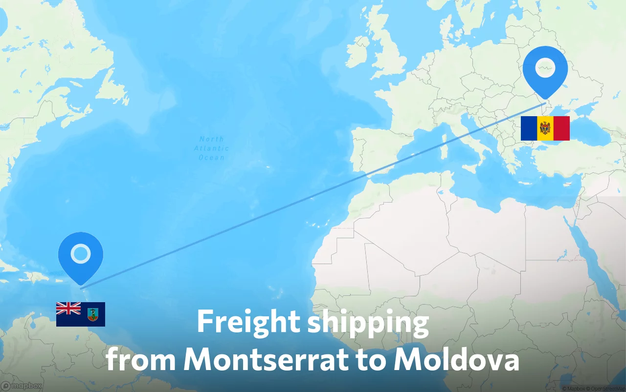 Shipping route from Montserrat to Moldova