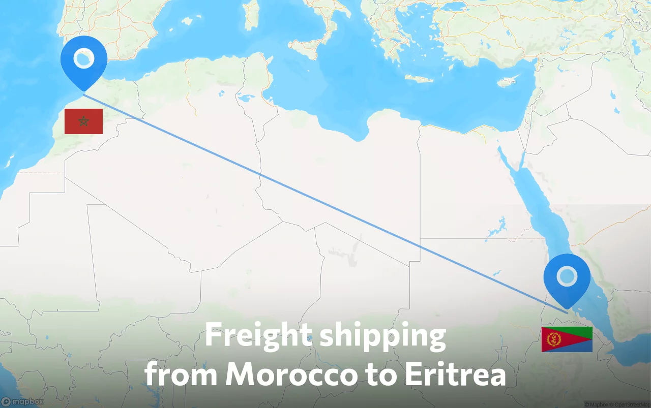 Shipping route from Morocco to Eritrea