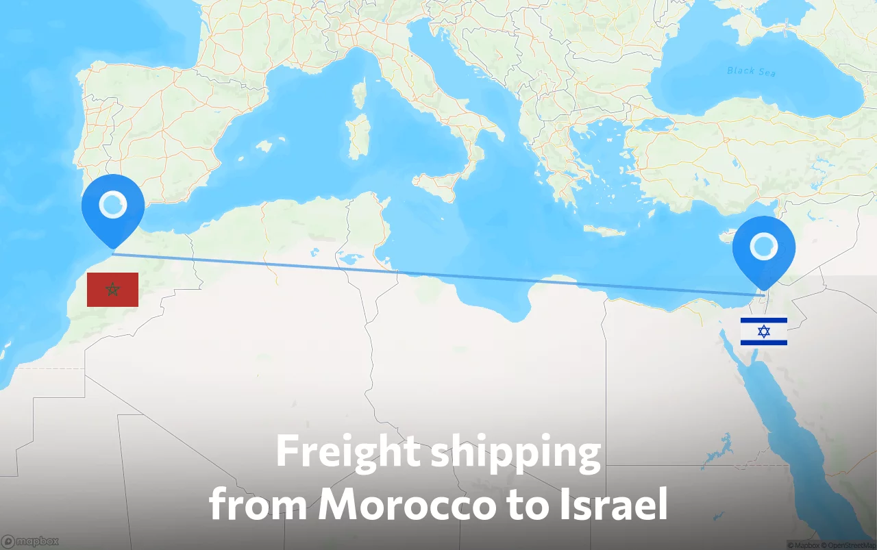 Shipping route from Morocco to Israel