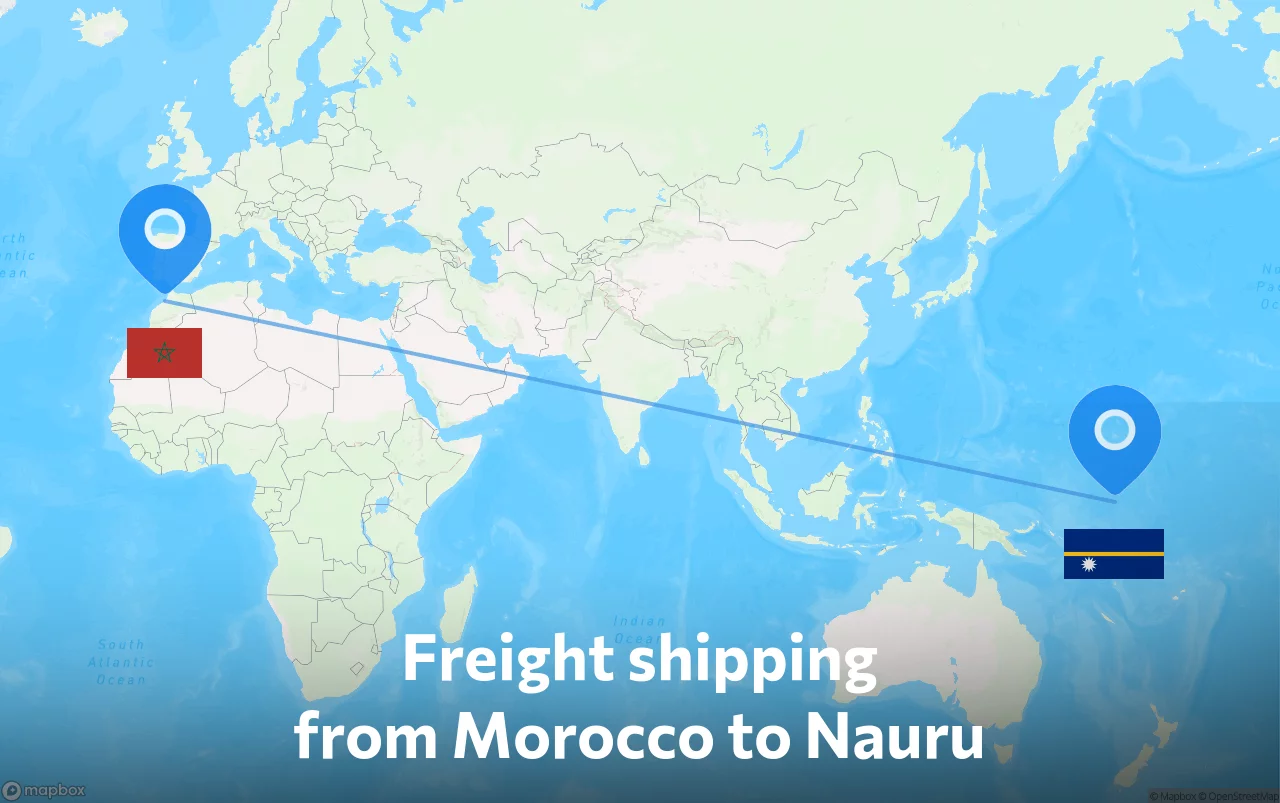 Shipping route from Morocco to Nauru