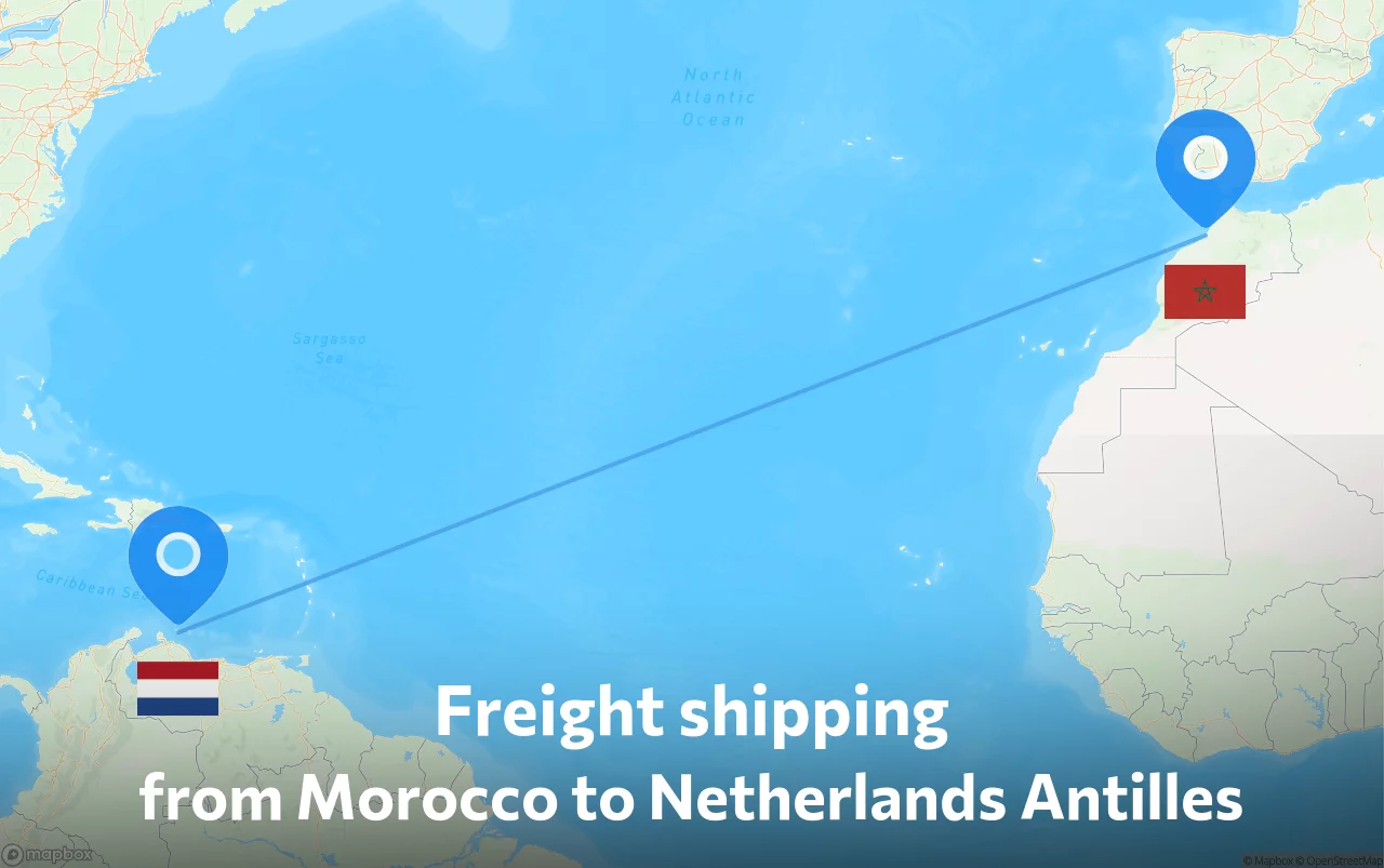 Shipping route from Morocco to Netherlands Antilles