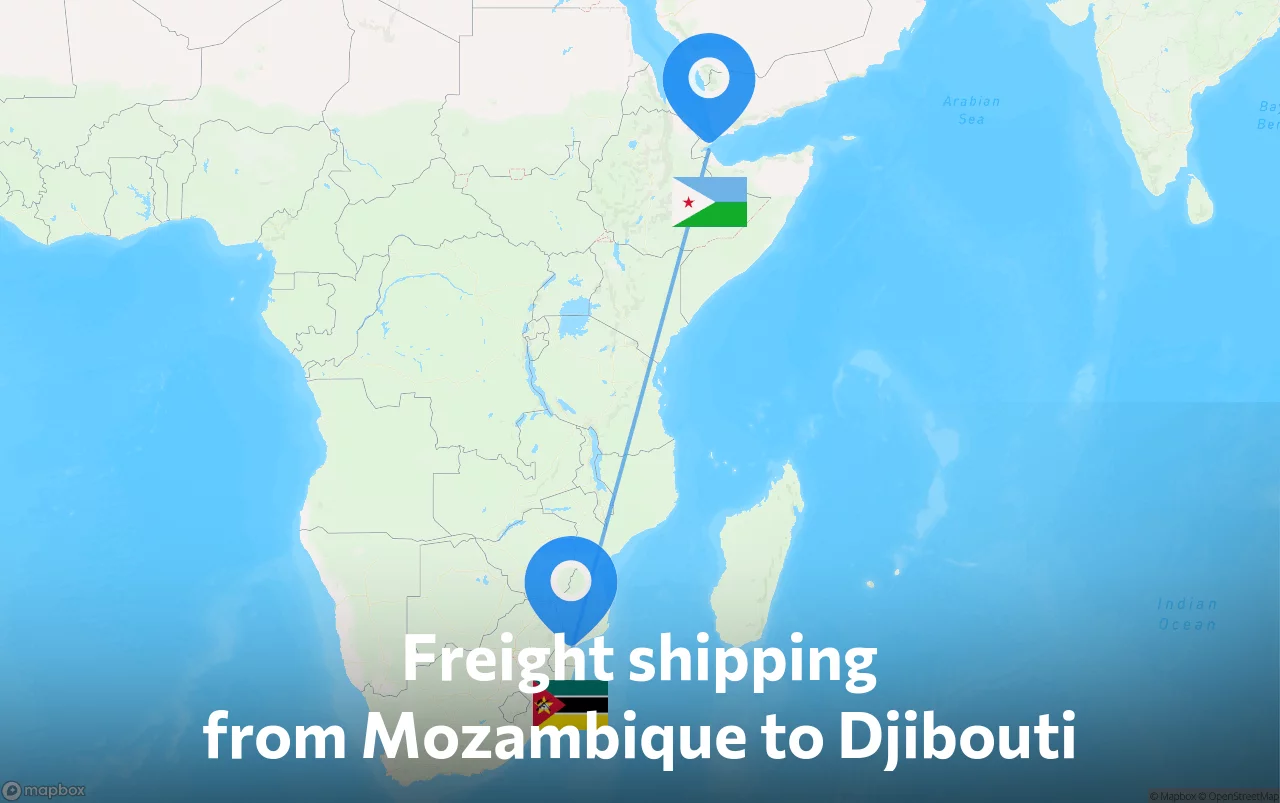 Shipping route from Mozambique to Djibouti