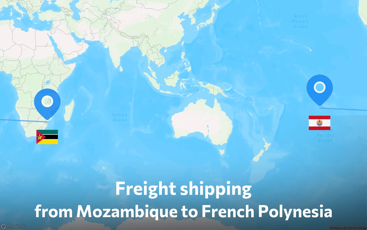 Shipping route from Mozambique to French Polynesia