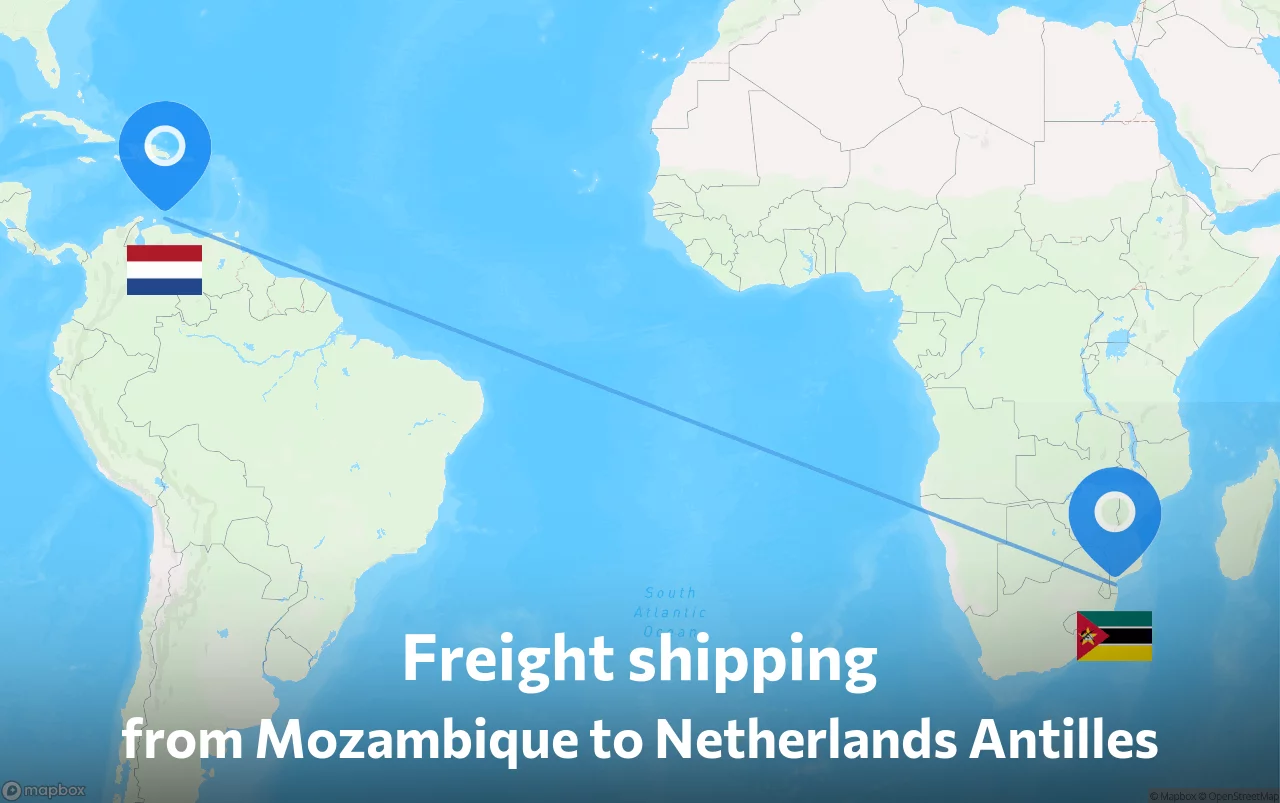 Shipping route from Mozambique to Netherlands Antilles